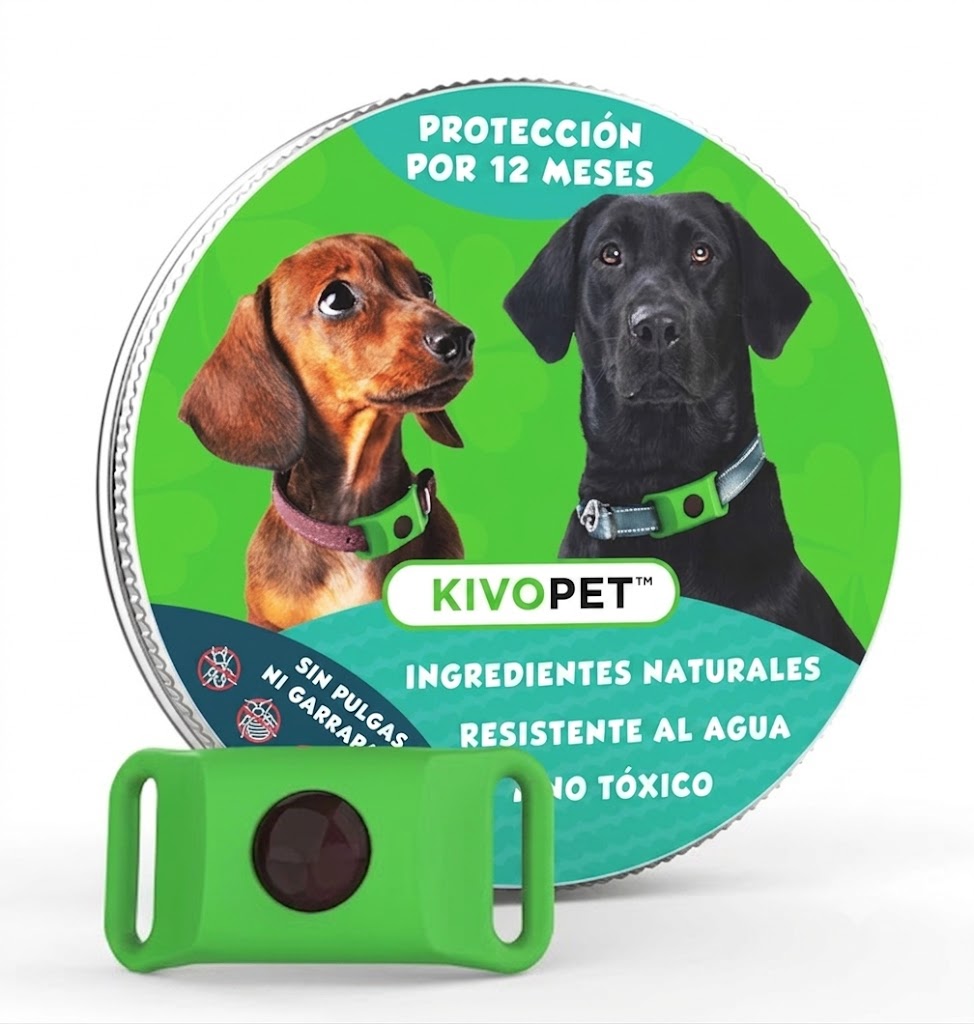 KivoPet - 12 Meses de Protección Antipulgas y Garrapatas 100% Natural para Perros